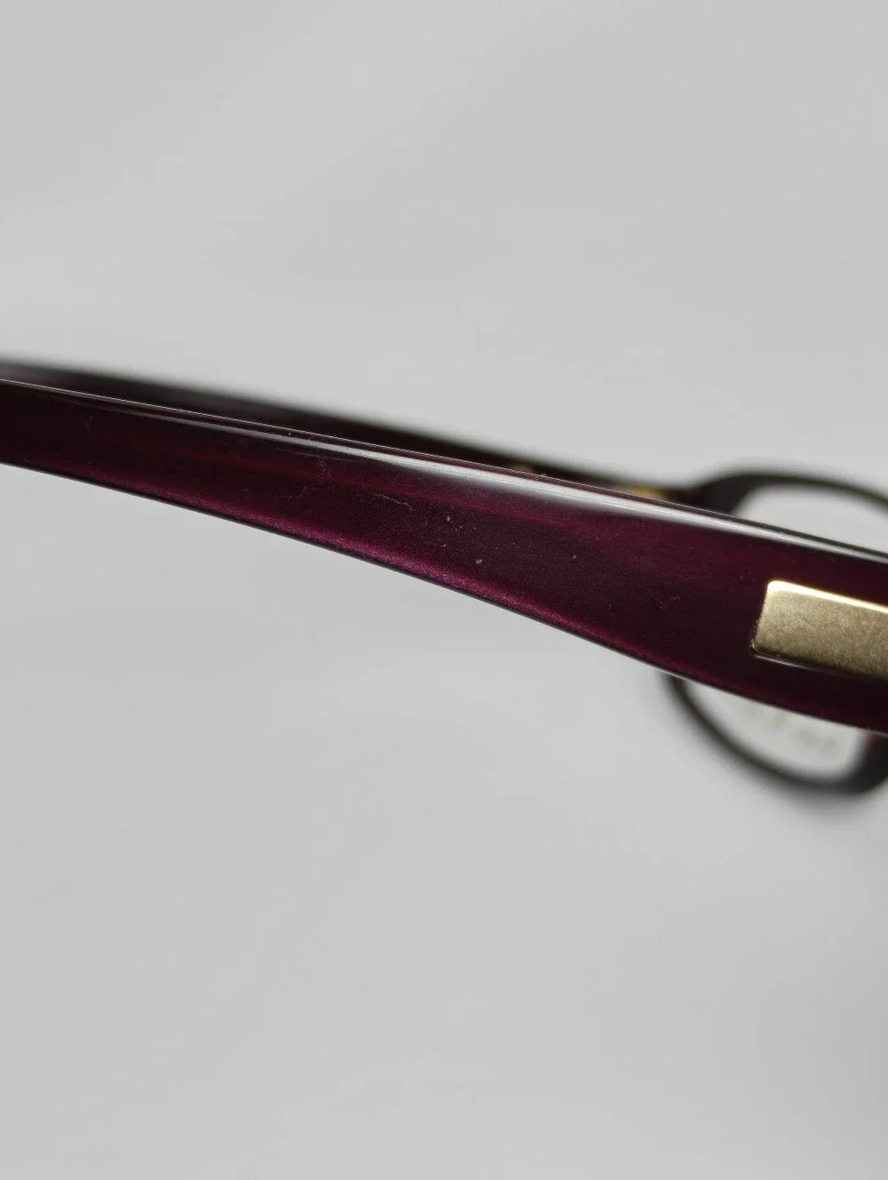 Nicole Miller Deep pearl Purple Women's Designer Eyeglass Frames Gold Accents